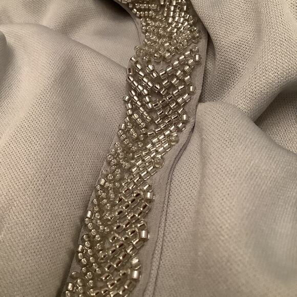 MANER PALE GRAY PLEATED FRONT BEADED STRAP ELEGANT TANK TOP 3X NWT - Picture 7 of 10